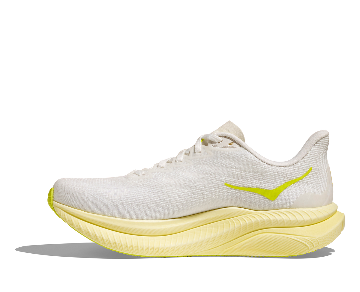 HOKA Women's Mach 6 - WHITE / NEON HOKA CITRUS