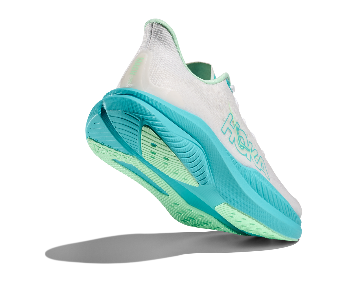 HOKA Women's Mach 6 - WHITE / CIELO BLUE