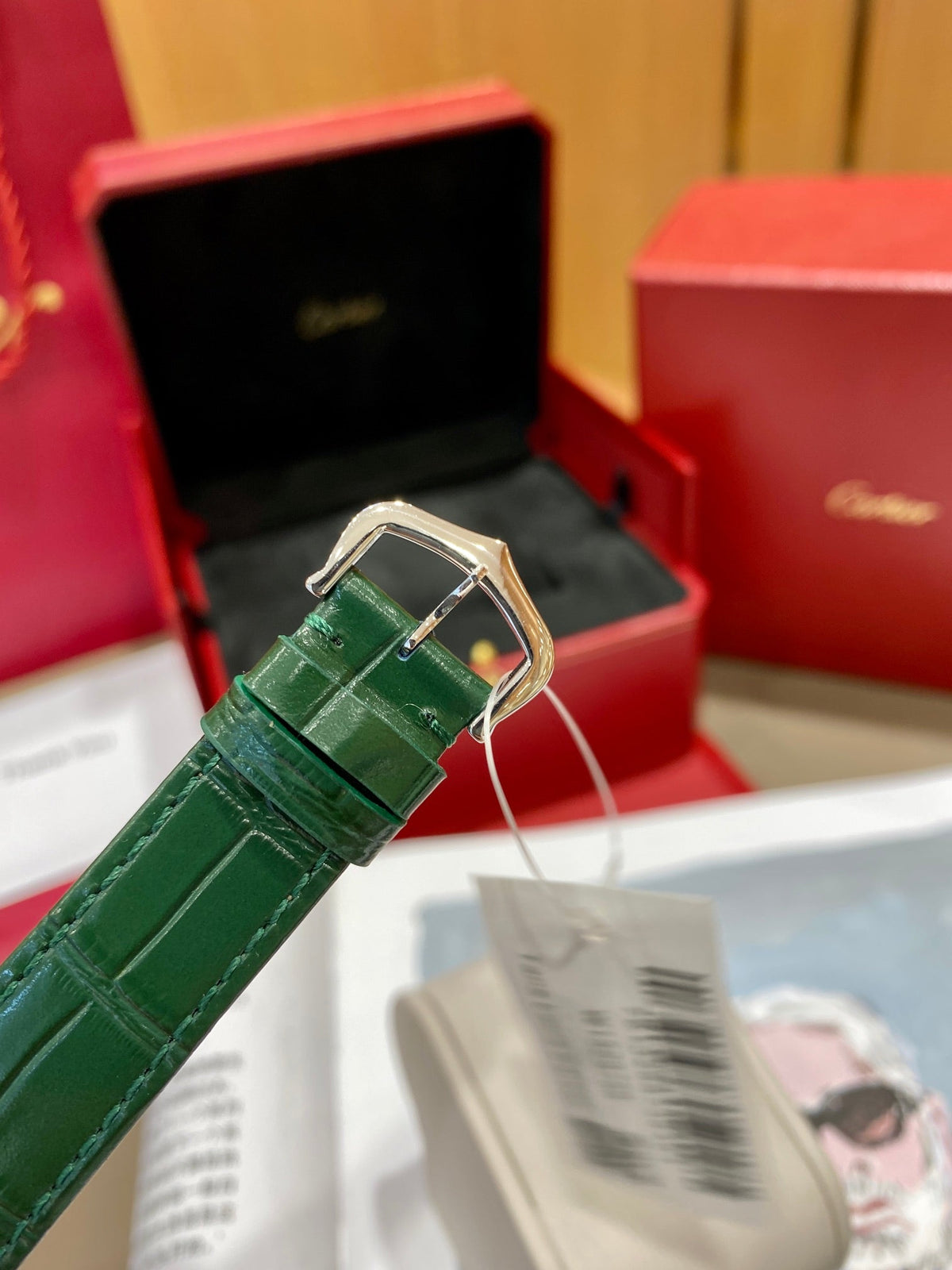 Cartier Tank 25.5mm Quartz Silver Green Dial
