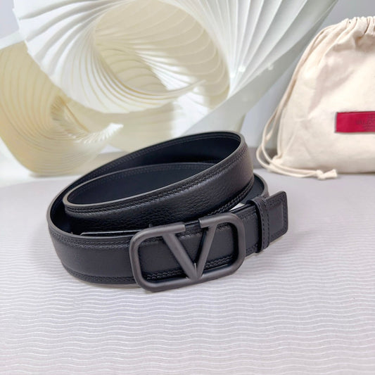 Vlogo Edition Belt 34mm Black Calfskin Black Buckle
