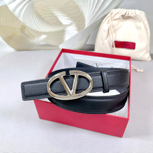 The Bold Edition Belt 34mm Black Calfskin Silver Buckle
