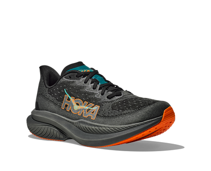 HOKA Men's Mach 6 - BLACK / ELECTRIC TANGERINE