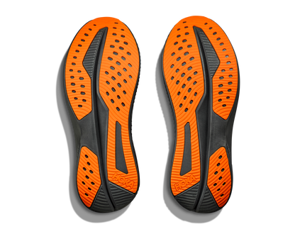 HOKA Men's Mach 6 - BLACK / ELECTRIC TANGERINE