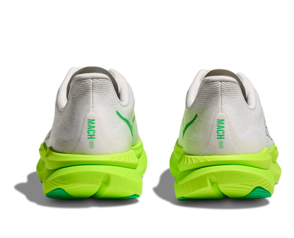 HOKA Men's Mach 6 - WHITE / NEON LIME