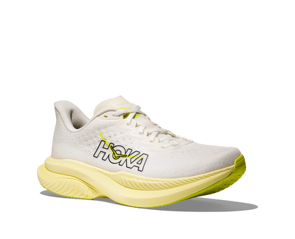 HOKA Women's Mach 6 - WHITE / NEON HOKA CITRUS