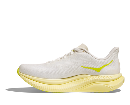 HOKA Women's Mach 6 - WHITE / NEON HOKA CITRUS