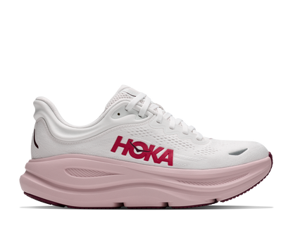 HOKA Women's Bondi 9 - WHITE / PINK OPAL (Extra Wide)