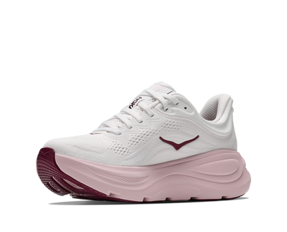 HOKA Women's Bondi 9 - WHITE / PINK OPAL (Extra Wide)