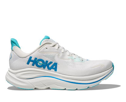 HOKA Men's Clifton 10 - WHITE / SKYWARD BLUE (Wide)