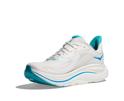 HOKA Men's Clifton 10 - WHITE / SKYWARD BLUE (Wide)