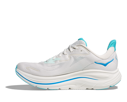 HOKA Men's Clifton 10 - WHITE / SKYWARD BLUE (Wide)