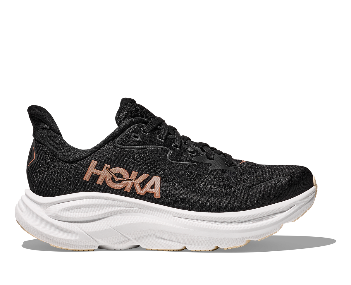 HOKA Women's Clifton 10 - BLACK / ROSE GOLD