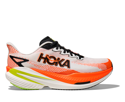 HOKA Men's Mach X 3 - WHITE / NEON TANGERINE