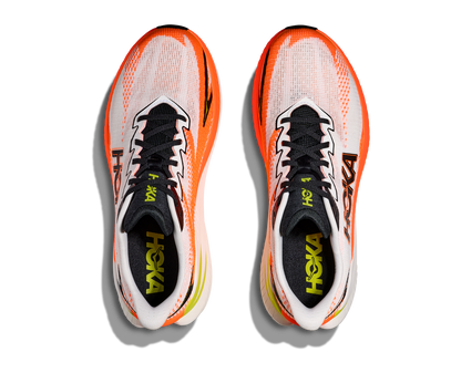 HOKA Men's Mach X 3 - WHITE / NEON TANGERINE
