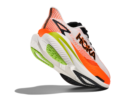 HOKA Men's Mach X 3 - WHITE / NEON TANGERINE