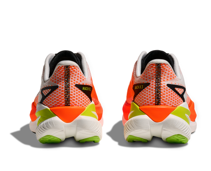 HOKA Men's Mach X 3 - WHITE / NEON TANGERINE