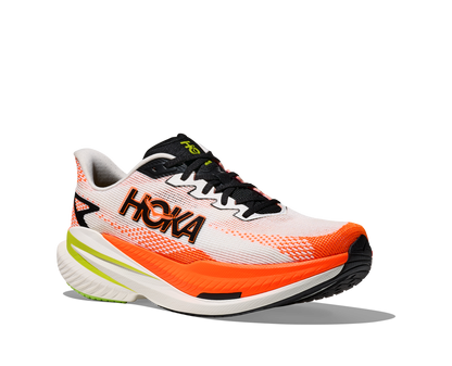 HOKA Men's Mach X 3 - WHITE / NEON TANGERINE