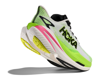 HOKA Women's Mach X 3 - WHITE / NEON LIME