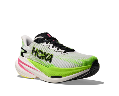 HOKA Women's Mach X 3 - WHITE / NEON LIME