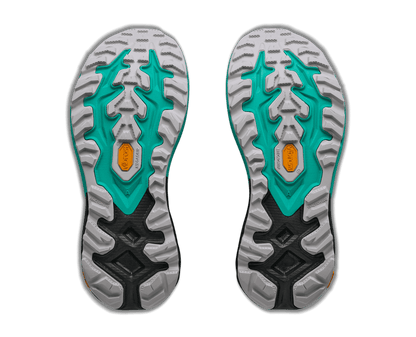 HOKA Women's Mafate 5 - BLACK / ELECTRIC AQUA