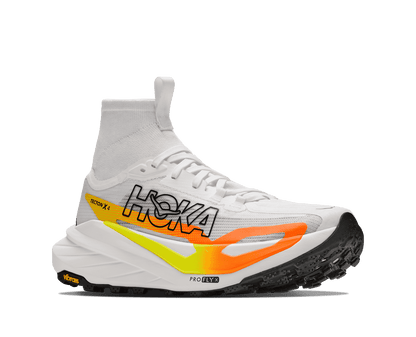 HOKA Men's Tecton X 4 - FROST / NEON TANGERINE