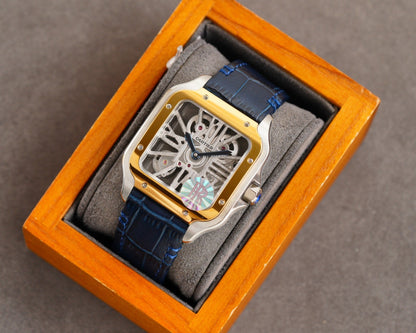 SANTOS 2 TONE GOLD STEEL SKELETON