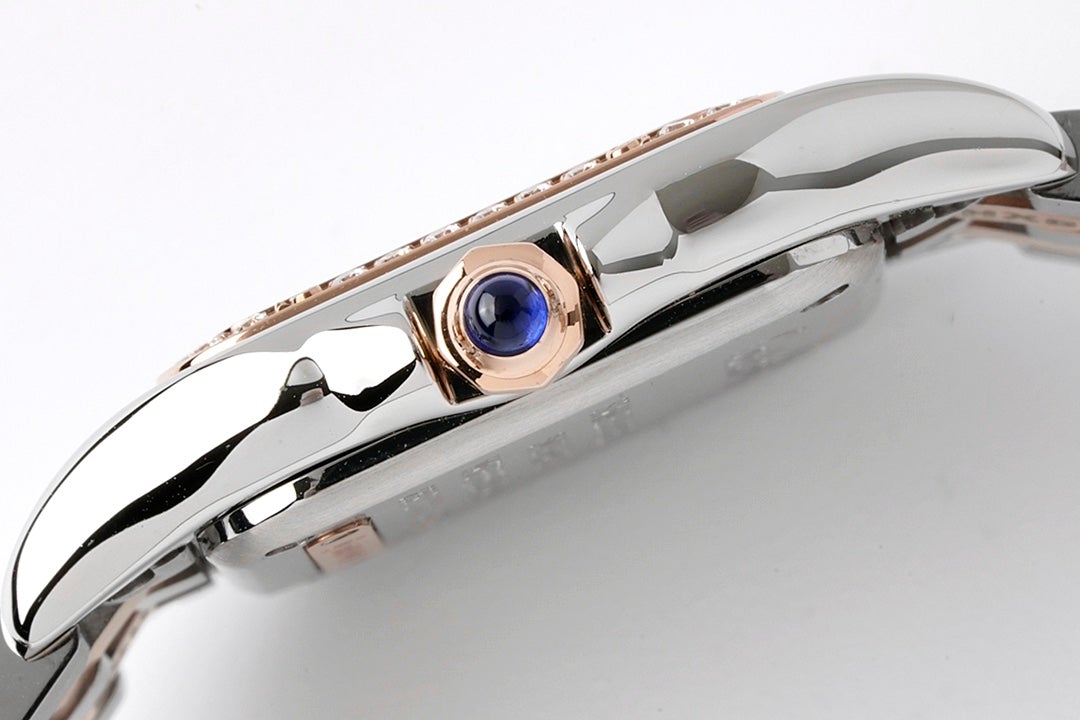 PANTHERE DE CARTIE 22MM QUARTZ ROSE GOLD STEEL WHITE DIAL