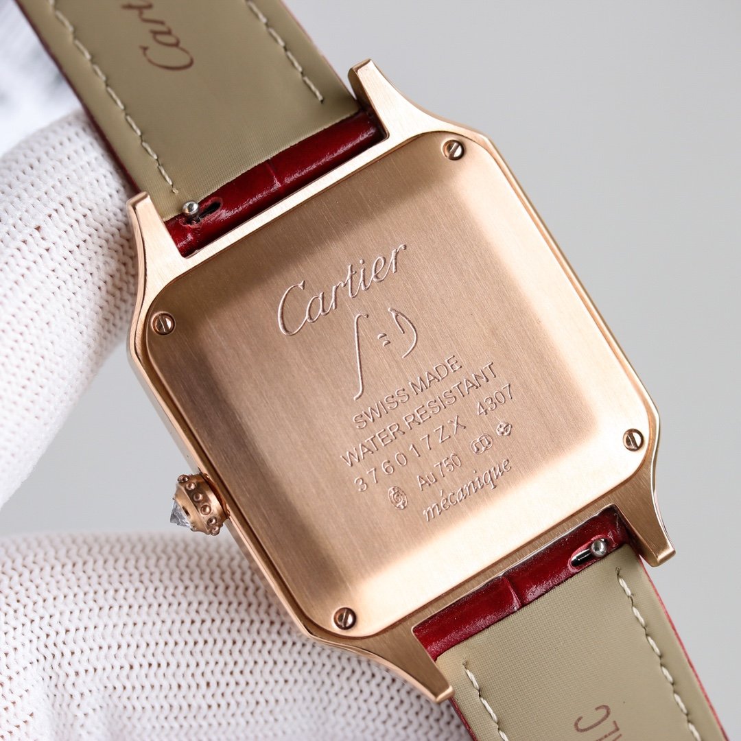 SANTOS DUMONT XL ROSE GOLD DIAMOND BEZEL