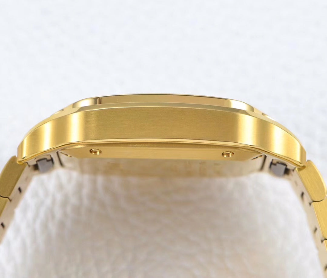 SANTOS LADY 35.1MM AUTOMATIC GOLD DIAMOND BEZEL