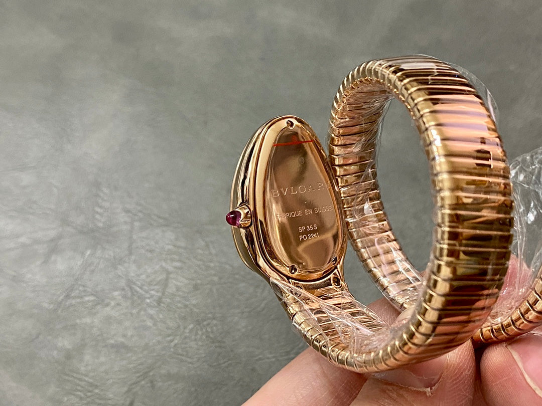 SERPENTI SPIGA PINK GOLD CERAMIC WHITE DIAL