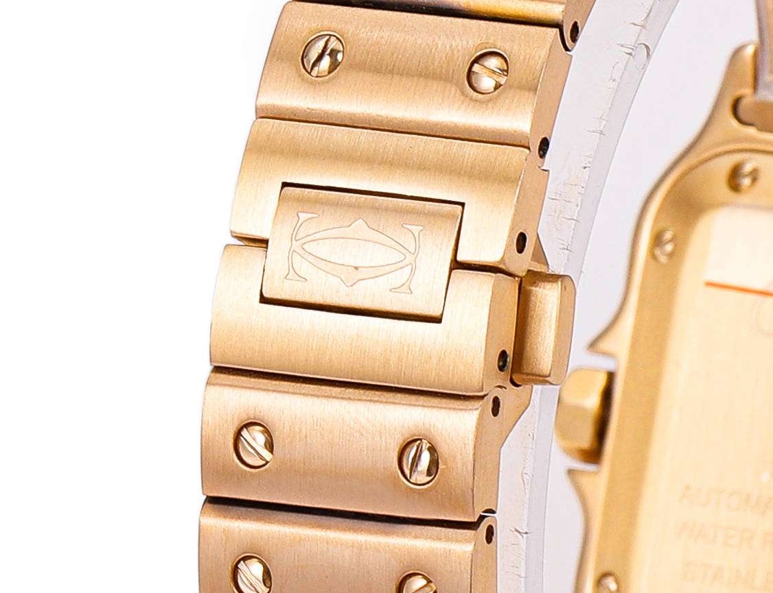 SANTOS LADY 35.1MM GOLD CASE GOLD DIAL