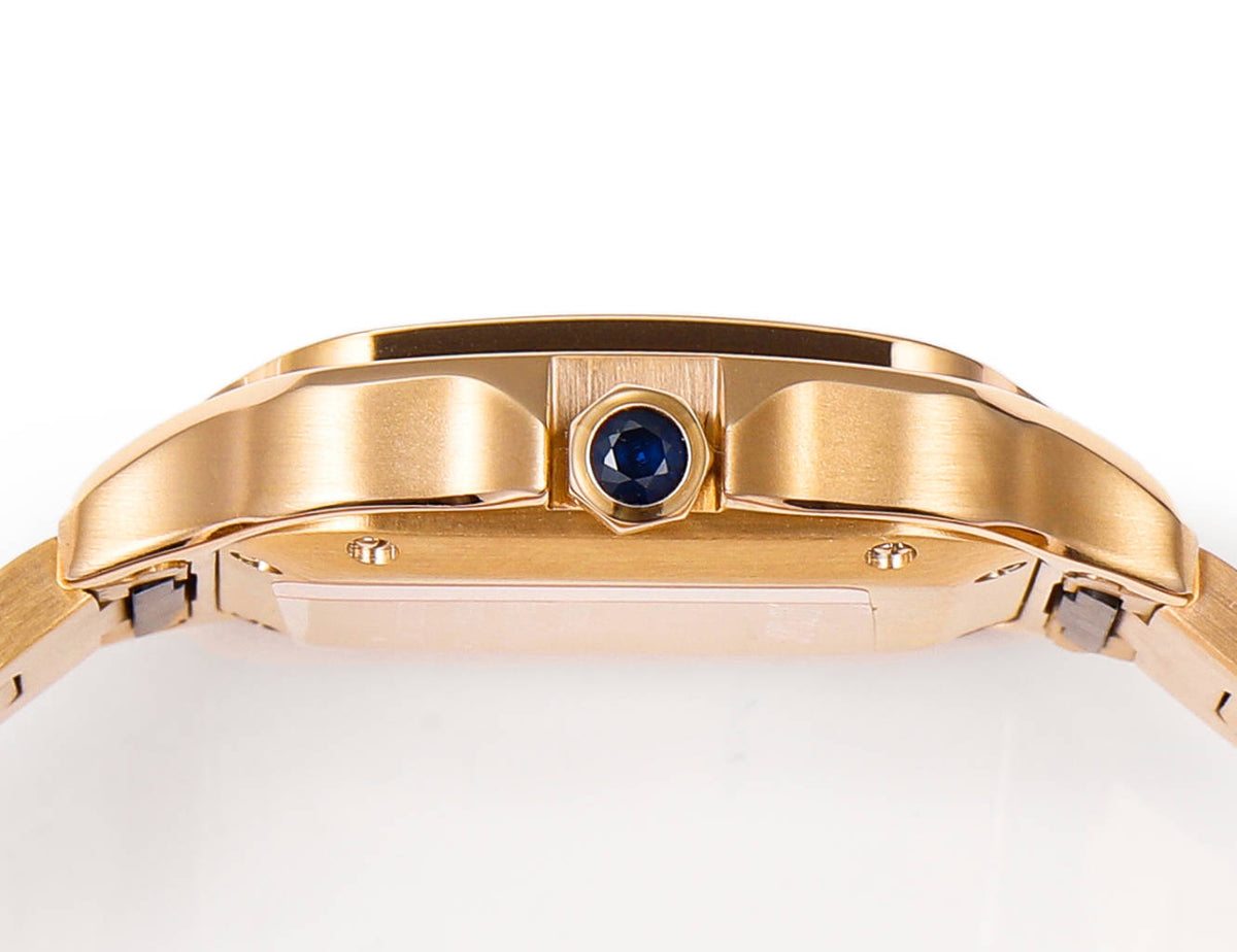 SANTOS LADY 35.1MM GOLD CASE GOLD DIAL