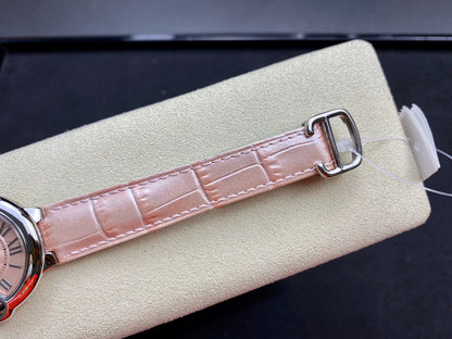 Cartier Balloon 33mm Silver Pink Leather