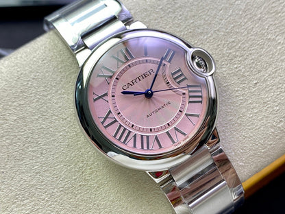 Cartier Balloon 36mm Silver Pink Dial