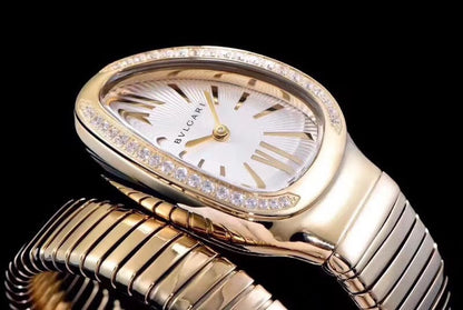 serpenti tubogas 35mm gold diamond bezel