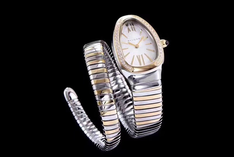serpenti tubogas 35mm gold steel diamond bezel
