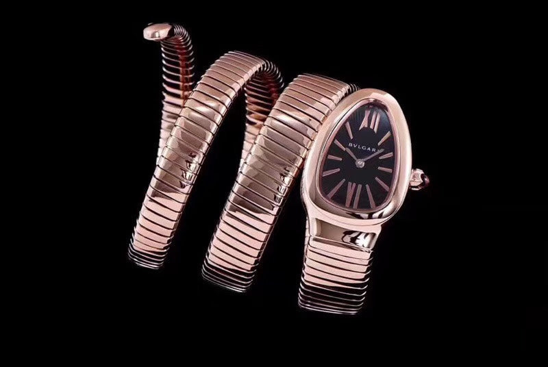 serpenti tubogas 35mm pink gold double spiral