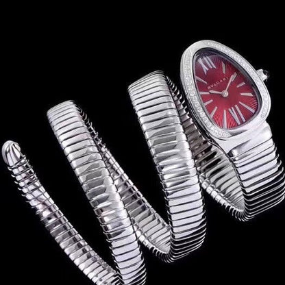 serpenti tubogas 35mm stainless steel diamond bezel double spiral