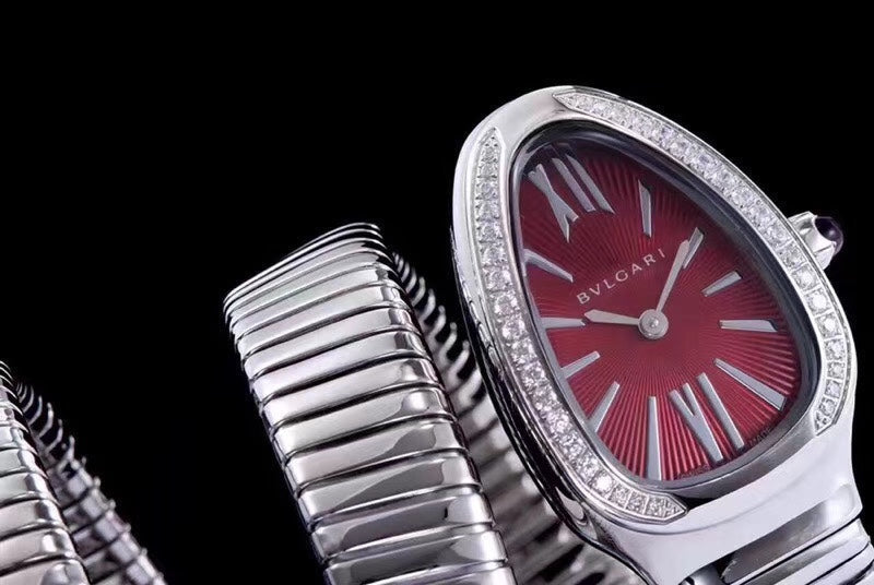 serpenti tubogas 35mm stainless steel diamond bezel double spiral