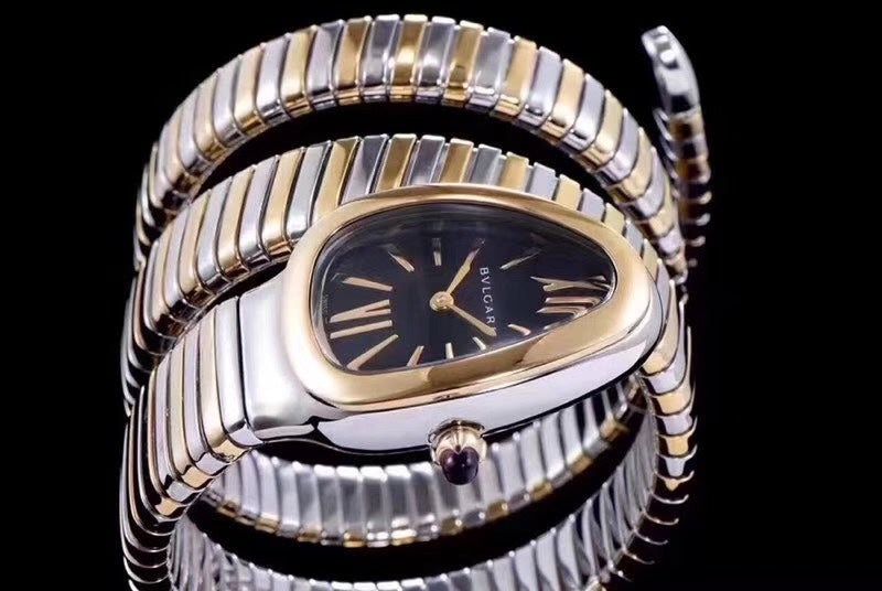 serpenti tubogas 35mm gold silver double spiral