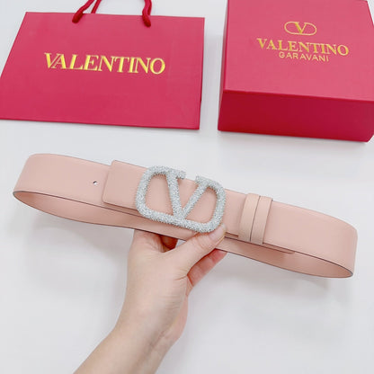 Garavani Reversible VLogo Signature Belt 40mm Light Pink Leather 200703