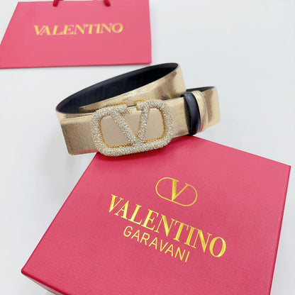 Garavani Reversible VLogo Signature Belt 40mm Black Gold Leather 127708