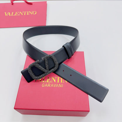 Garavani Reversible VLogo Signature Belt 40mm Full Black Leather 200700
