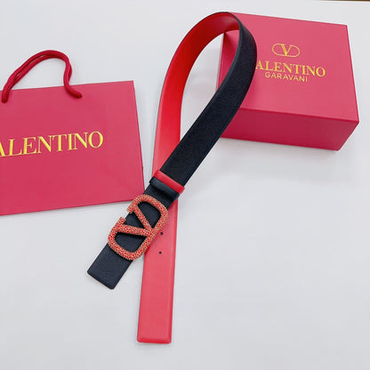 Garavani Reversible VLogo Signature Belt 40mm Black Red Leather 200699