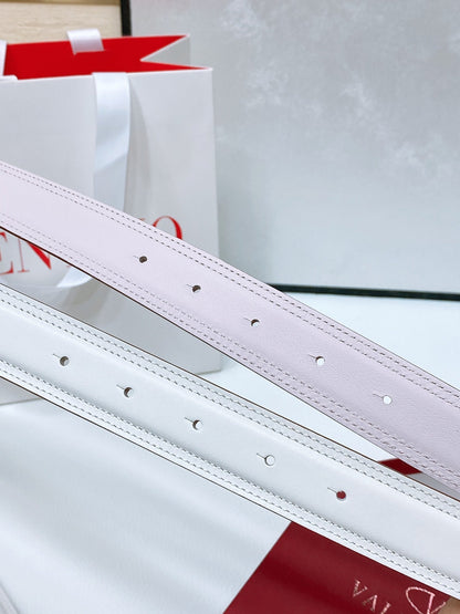 The Bold Edition Belt 30mm White Calfskin Silver Buckle