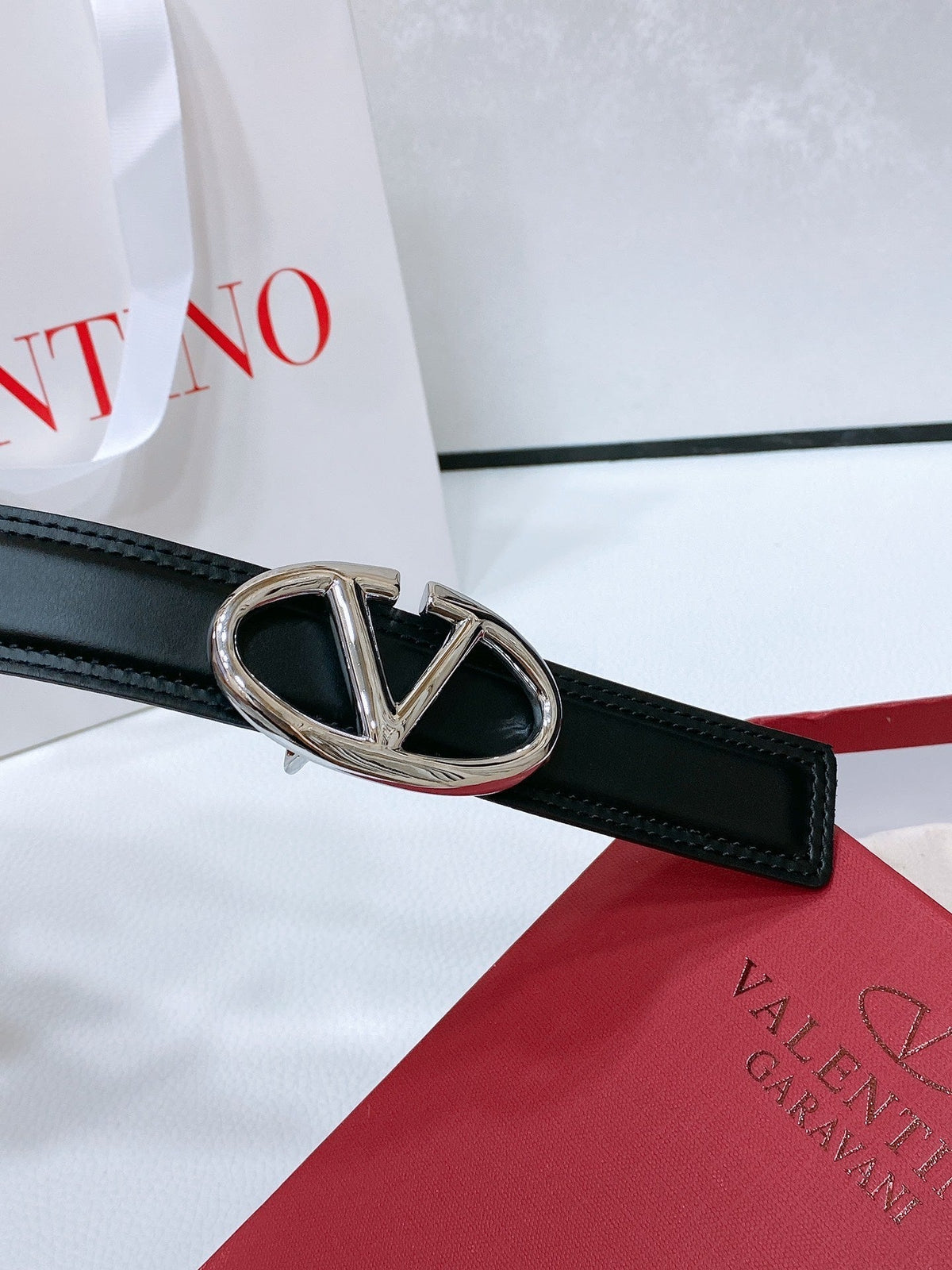 The Bold Edition Belt 30mm Black Brown Calfskin Silver Buckle