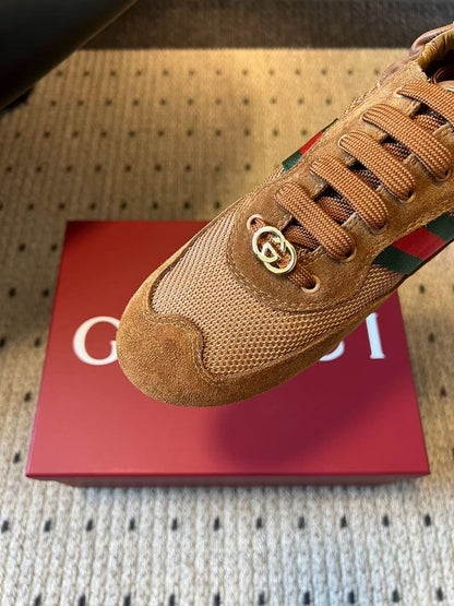 GG Shift Sneaker Brown Suede Mesh