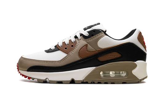 Air Max 90 WMNS "Phantom Black Fire Red Light British Tan" DH8010 005