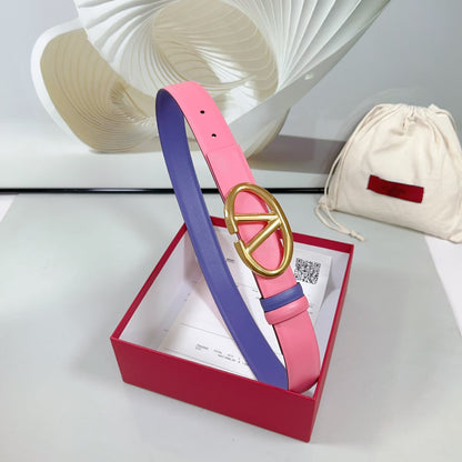 The Bold Edition Reversible Belt 30mm Pink Violet Calfskin Gold Buckle
