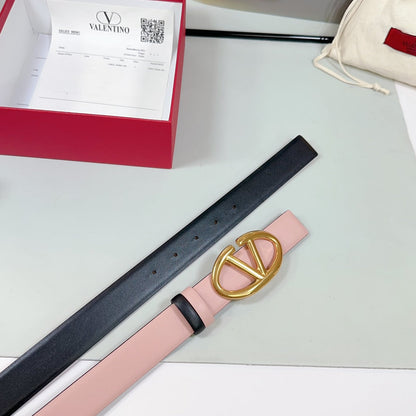 The Bold Edition Reversible Belt 30mm Light Pink Black Calfskin Gold Buckle